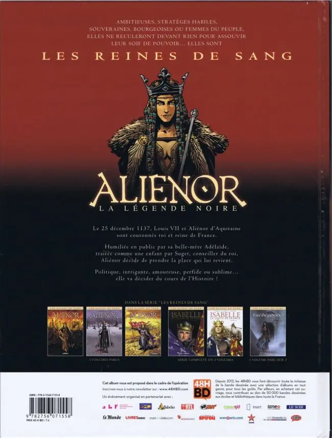 Verso de l'album Les Reines de sang - Aliénor, la Légende noire Volume 1