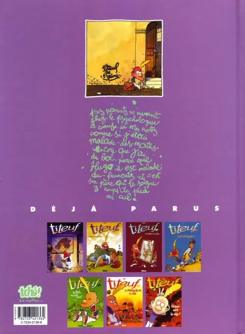 Verso de l'album Titeuf Tome 5 et le derrière des choses