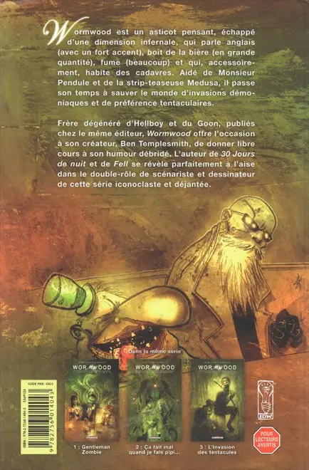 Verso de l'album Wormwood Tome 1 Gentleman zombie