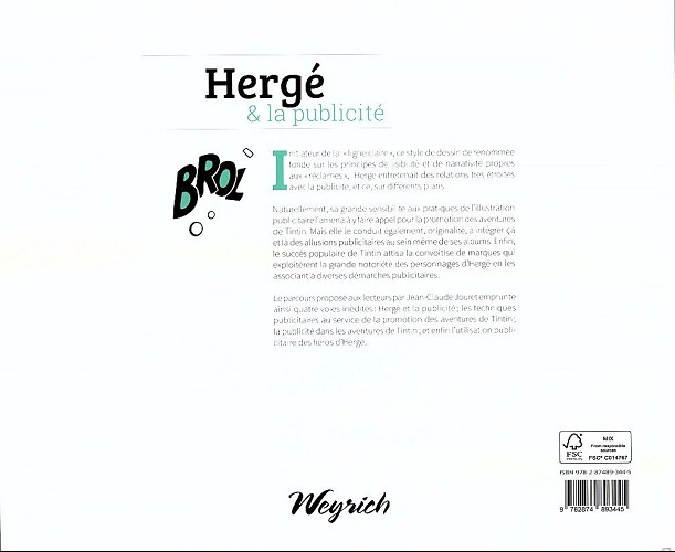 Verso de l'album Hergé & la publicité