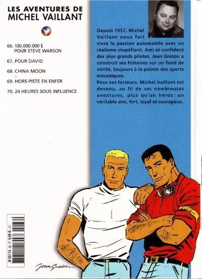Verso de l'album Michel Vaillant La Collection Tome 66 100.000.000 $ pour Steve Warson