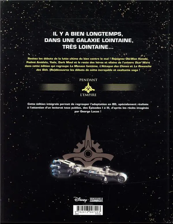 Verso de l'album Star Wars La prélogie intégrale