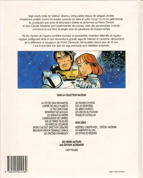Verso de l'album Valérian Par les chemins de l'espace