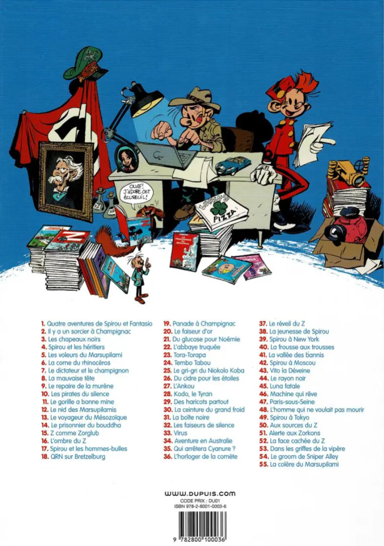 Verso de l'album Spirou et Fantasio Tome 1 4 aventures de Spirou...et Fantasio