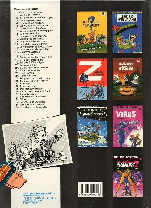 Verso de l'album Spirou et Fantasio Tome 11 Le gorille a bonne mine