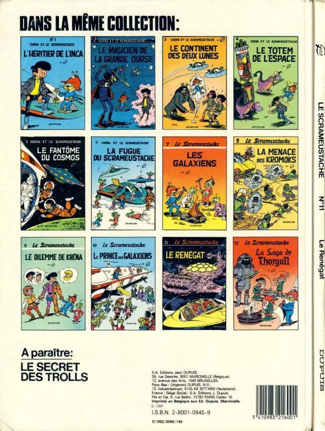 Verso de l'album Le Scrameustache Tome 11 Le renégat