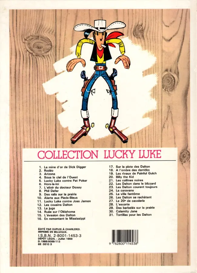 Verso de l'album Lucky Luke Tome 13 Le juge