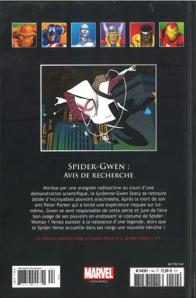 Verso de l'album Marvel Comics - La collection de référence Tome 144 Spider-Gwen - Avis de Recherche