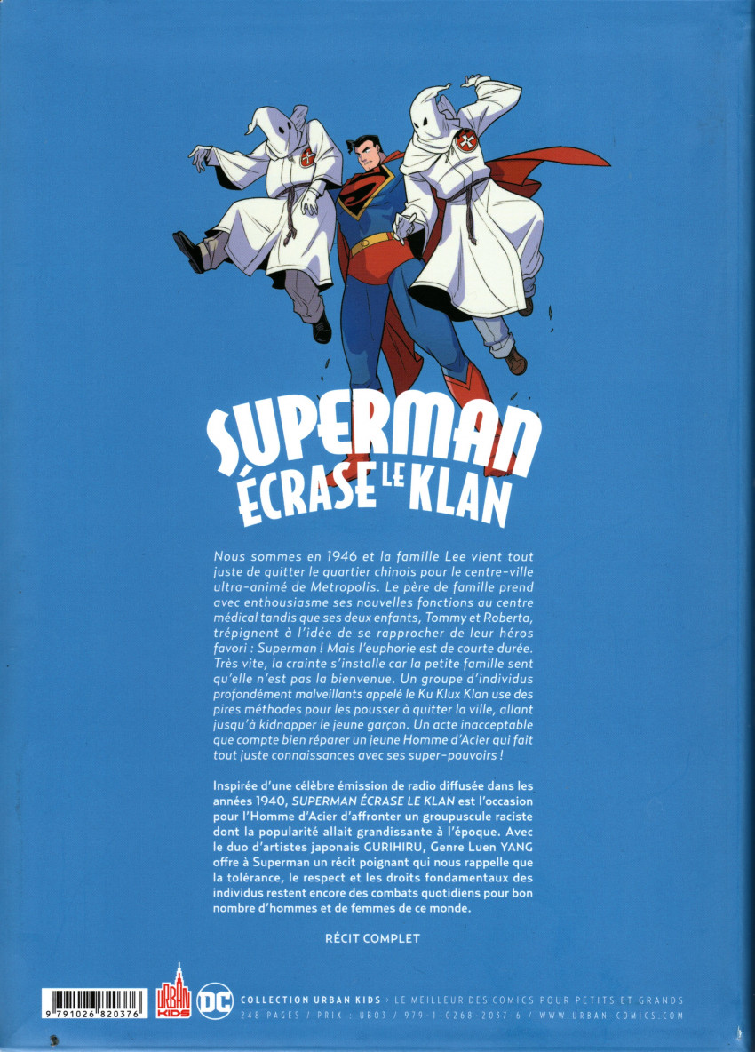 Verso de l'album Superman écrase le Klan