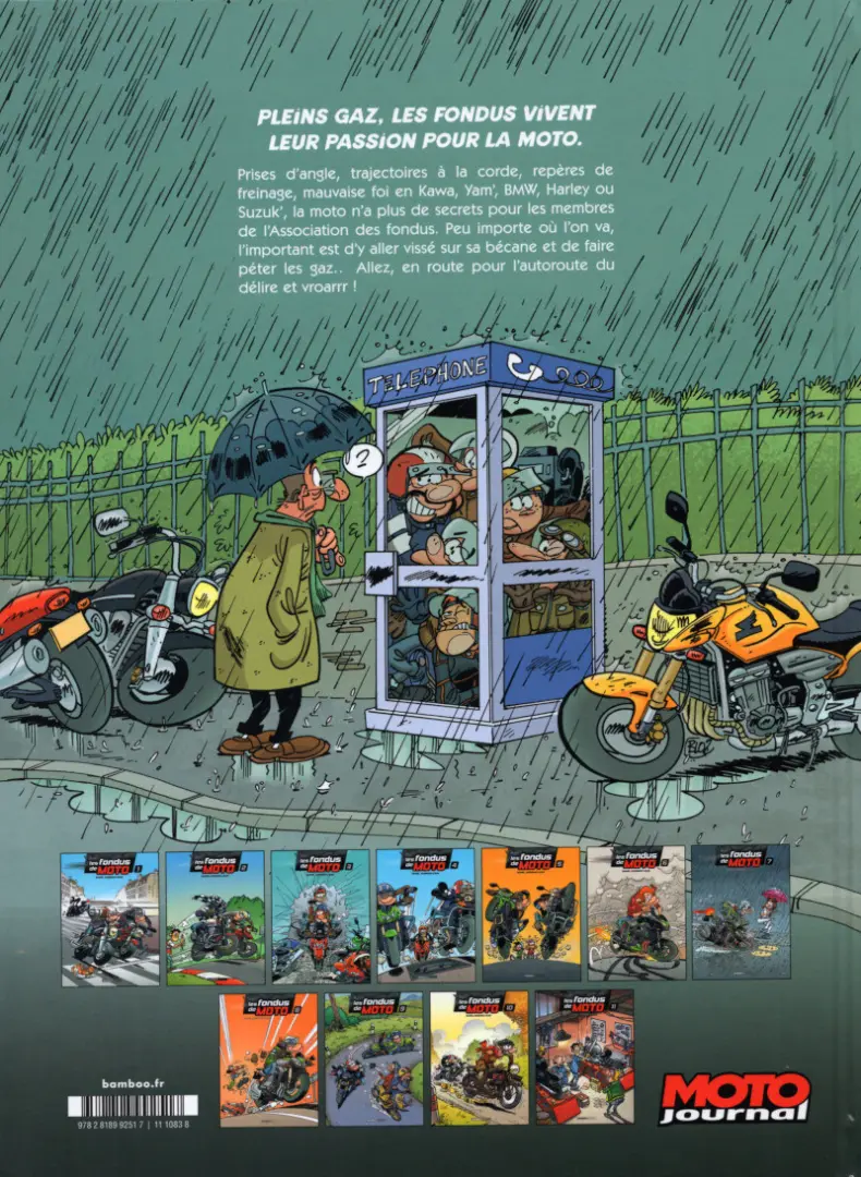 Verso de l'album Les fondus de moto Tome 4
