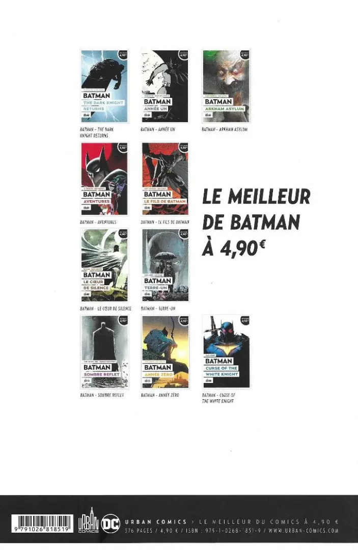 Verso de l'album Batman Année zéro