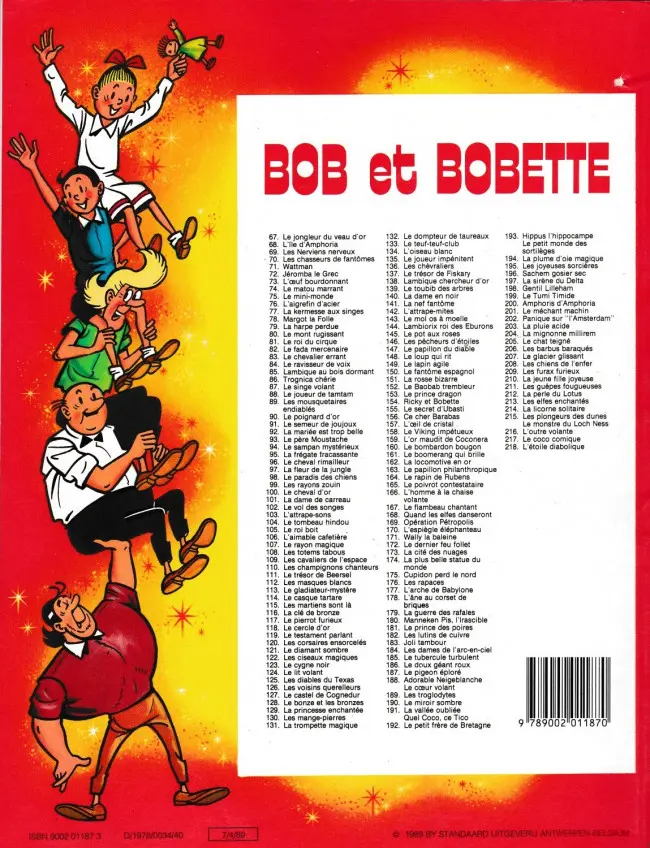 Verso de l'album Bob et Bobette Tome 168 Quand les elfes danseront