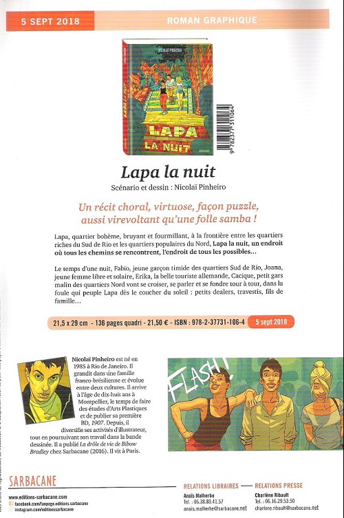 Verso de l'album Lapa la nuit