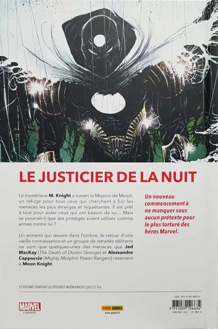 Verso de l'album Moon Knight 1 La mission de minuit