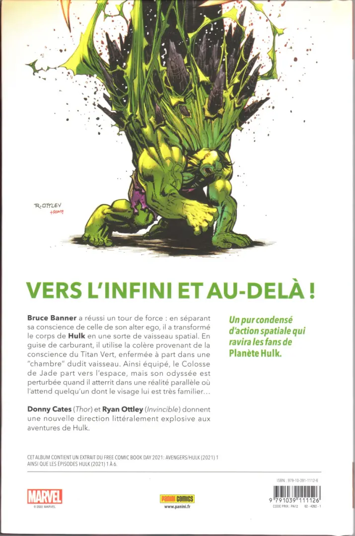 Verso de l'album Hulk 1 L'écrasonaute