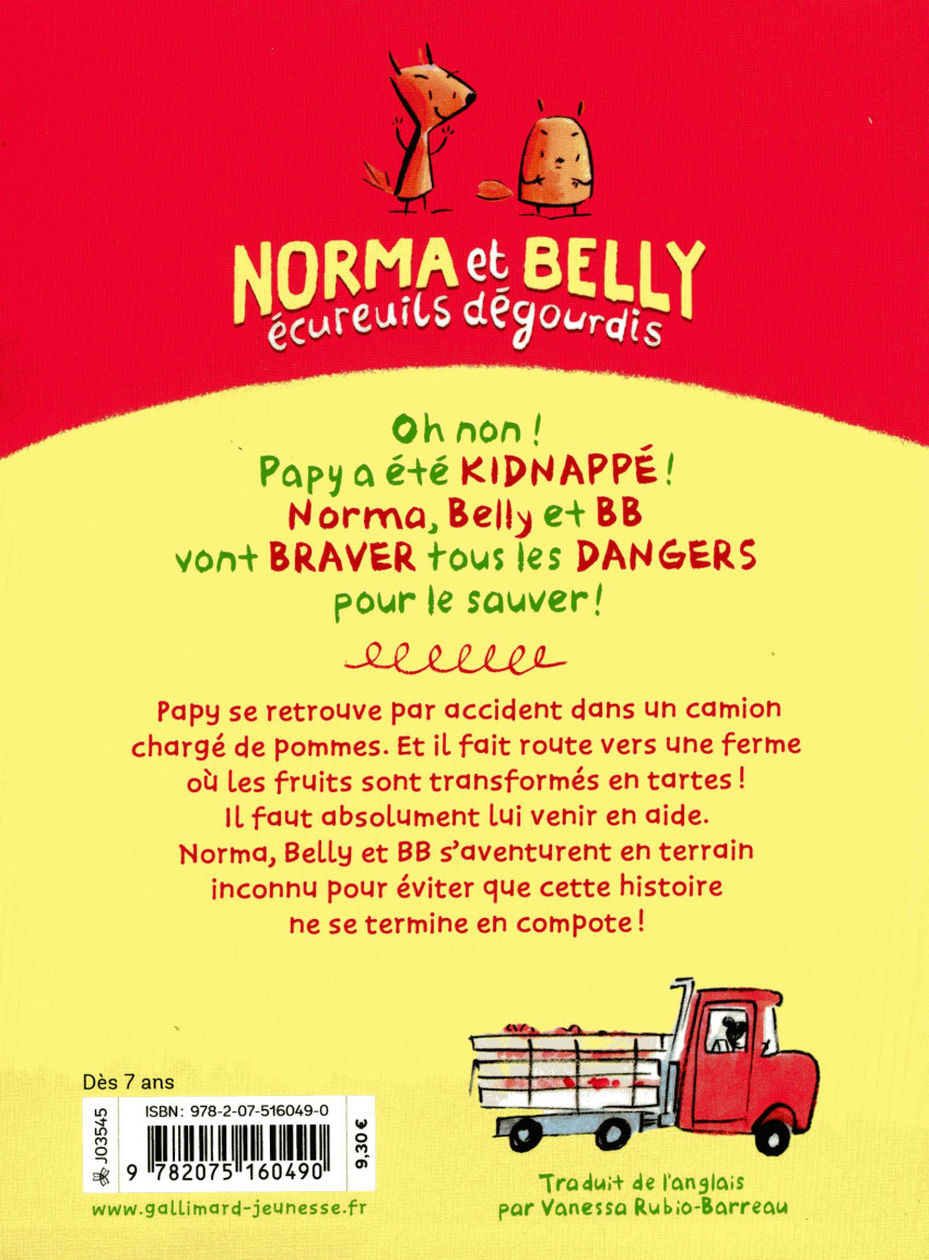 Verso de l'album Norma et Belly écureuils dégourdis 2 Pas de la tarte !