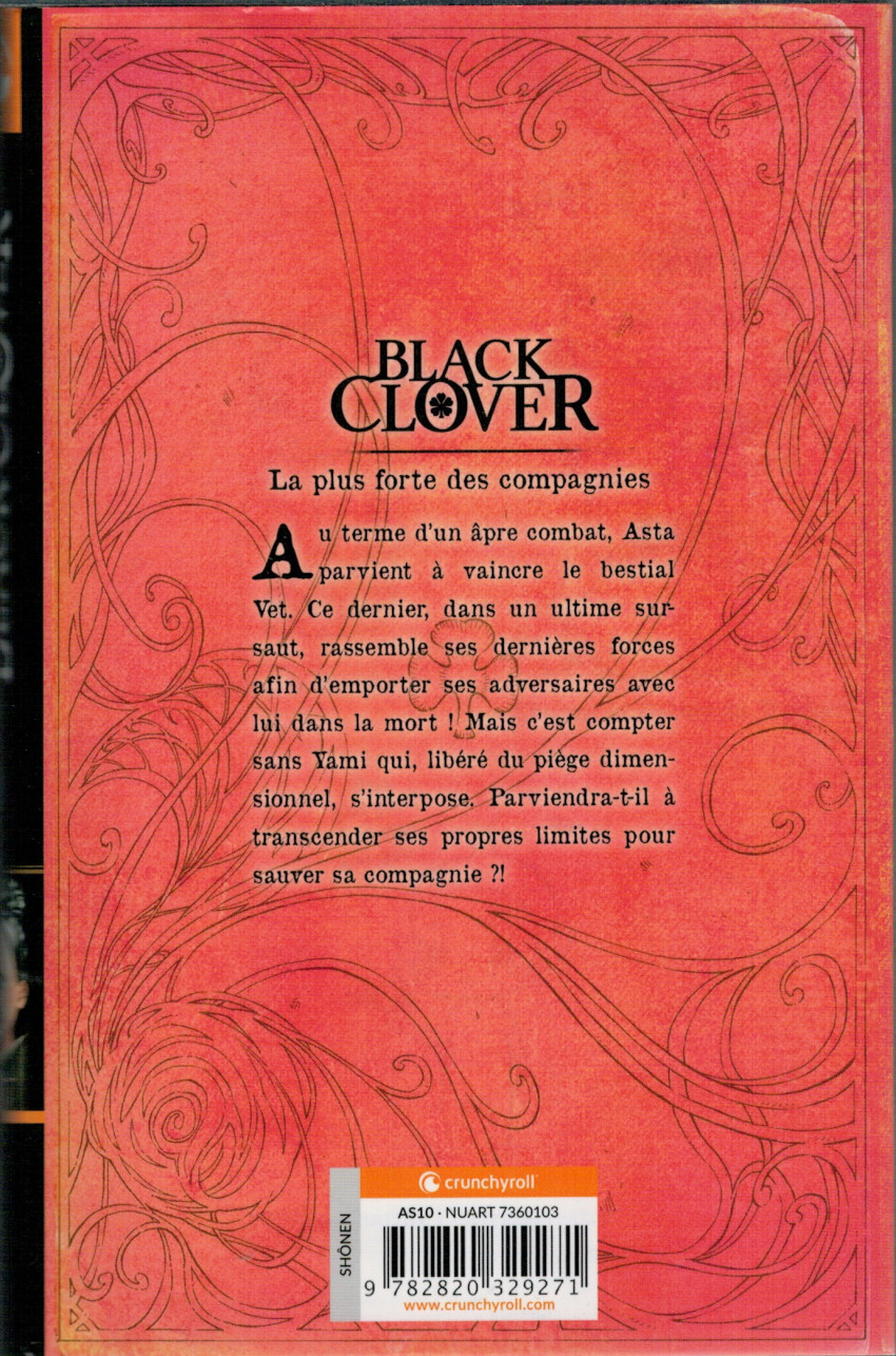 Verso de l'album Black Clover 9 La plus forte des compagnies