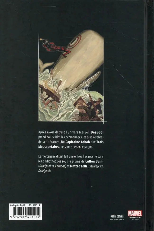 Verso de l'album Deadpool Tome 3 Deadpool massacre les classiques
