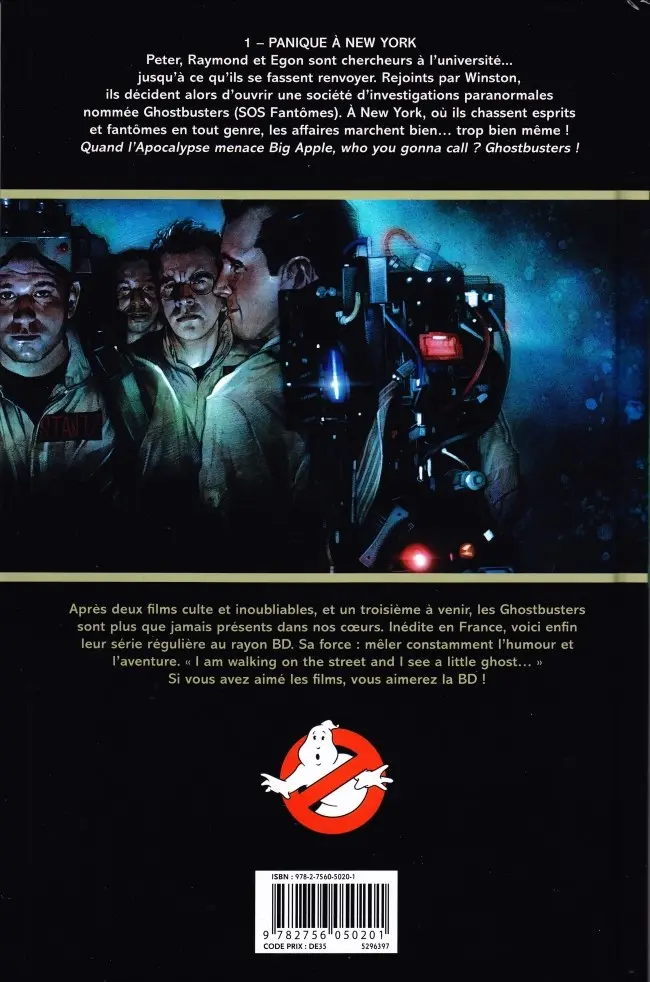 Verso de l'album Ghostbusters - SOS Fantômes Tome 1 Panique à New York