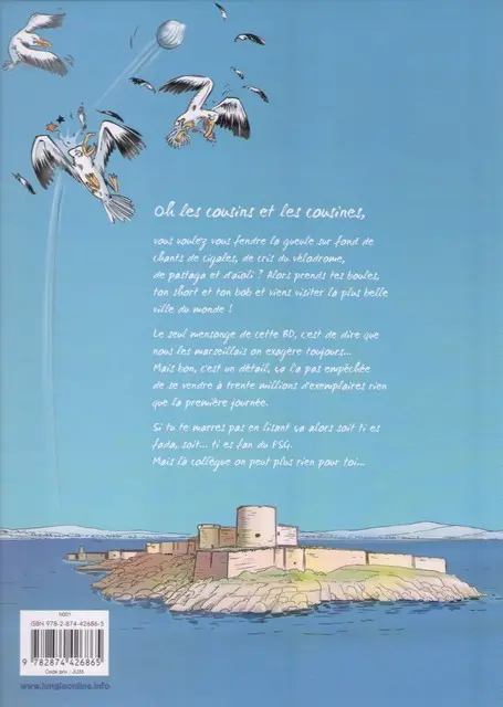 Verso de l'album Les Marseillais