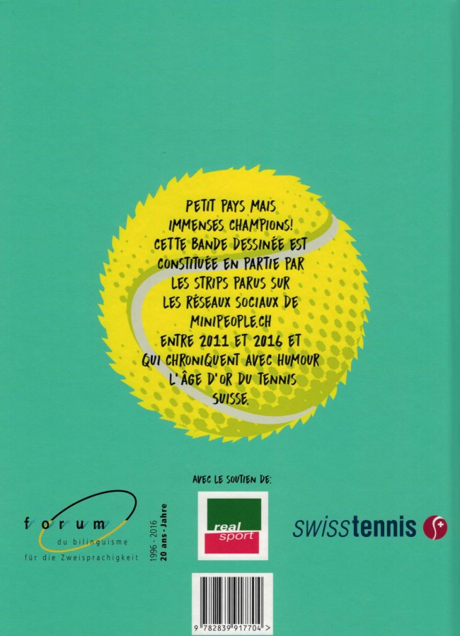 Verso de l'album Les MiniPeople suisses Spécial Swiss Tennis