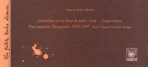 Verso de l'album Pour mémoire Marguerite 1923-1997