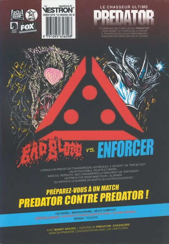 Verso de l'album Predator : Intouchable