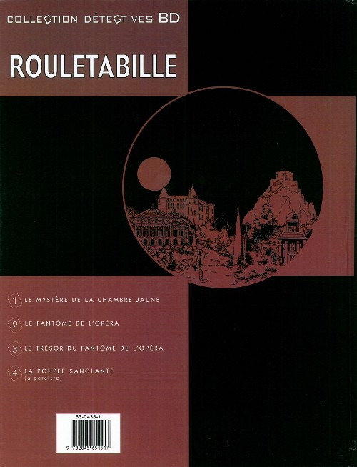 Verso de l'album Rouletabille Tome 3 Le trésor du fantôme de l'opéra