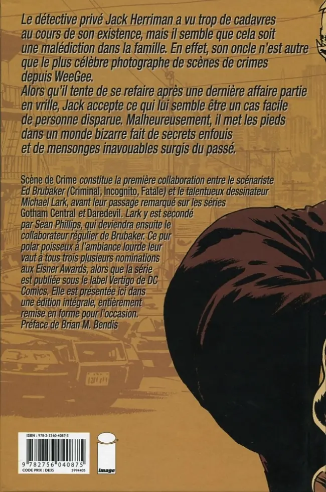 Verso de l'album Scène de Crime