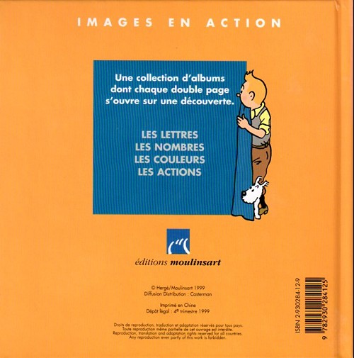 Verso de l'album Tintin Tome 4 Je découvre les actions
