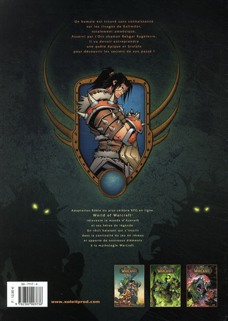 Verso de l'album World of Warcraft Soleil Productions Tome 3 Révélations