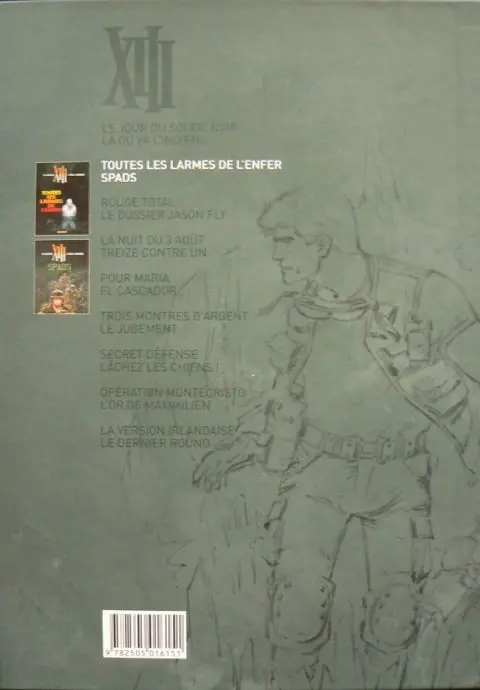 Verso de l'album XIII Volume 2 Toutes les larmes de l'enfer / Spads