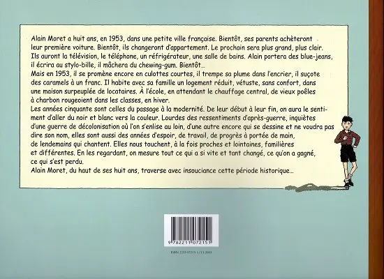 Verso de l'album Avant la télé