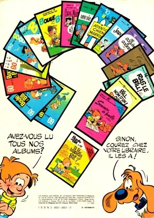 Verso de l'album Boule & Bill Tome 8 Papa, Maman, Boule... ...et Moi ! et Nous !