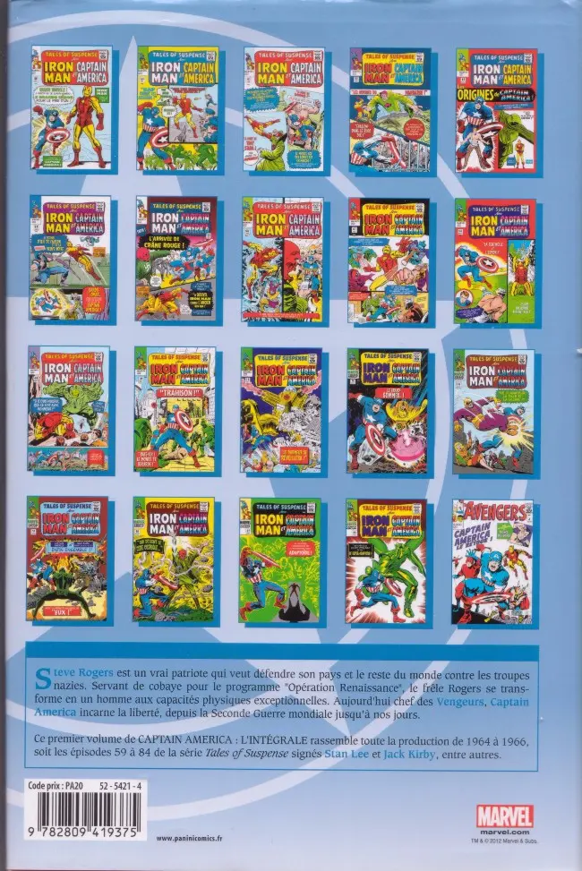Verso de l'album Captain America - L'intégrale Tome 1 1964-1966