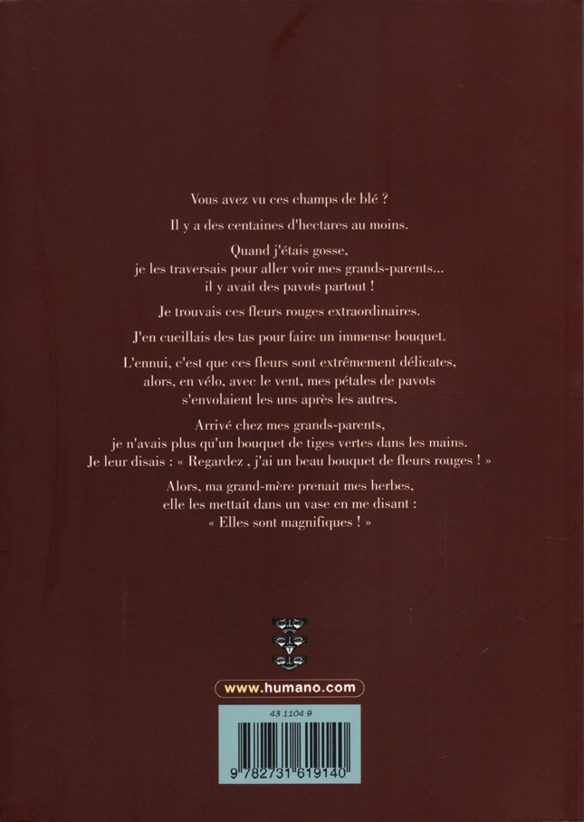 Verso de l'album Le Chant des pavots