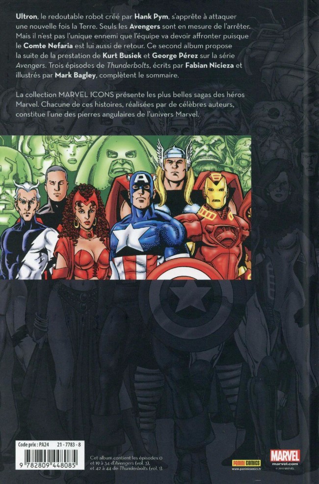 Verso de l'album Avengers Tome 2