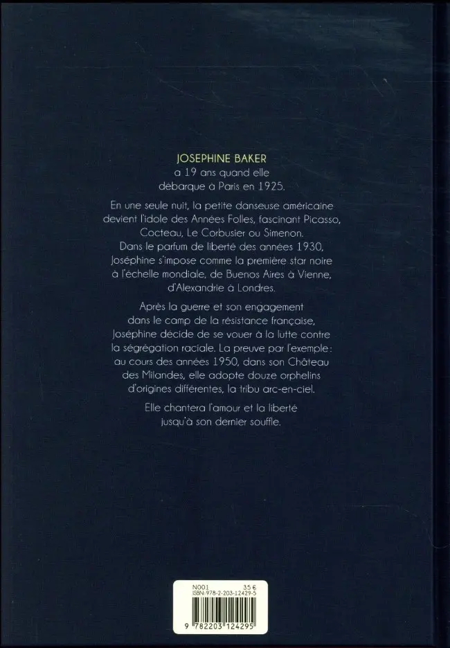 Verso de l'album Joséphine Baker