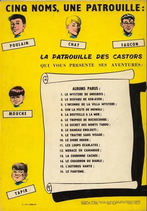 Verso de l'album La Patrouille des Castors Tome 9 Le Traître sans visage