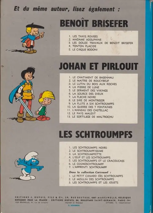 Verso de l'album Les Schtroumpfs Tome 2 Le Schtroumpfissime (+ Schtroumpfonie en ut)