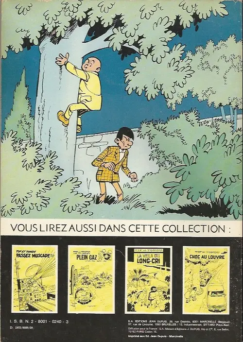 Verso de l'album Tif et Tondu Tome 10 Les flèches de nulle part