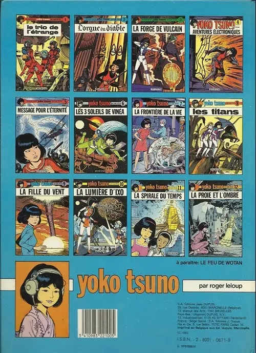 Verso de l'album Yoko Tsuno Tome 6 Les 3 soleils de Vinéa