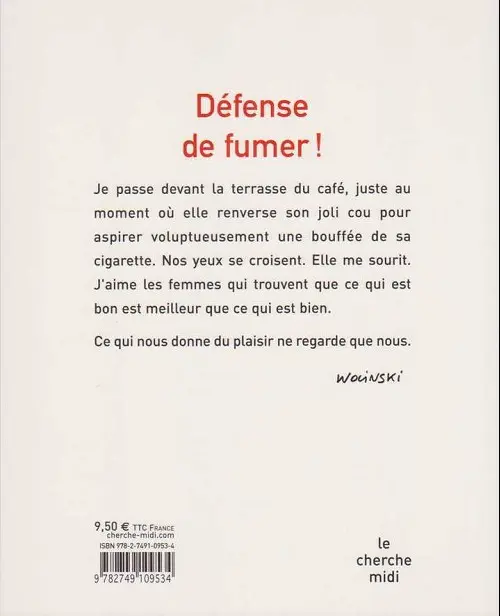 Verso de l'album Défense de fumer