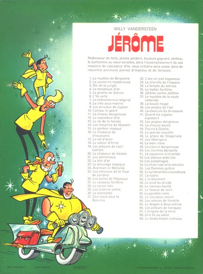 Verso de l'album Jérôme Tome 69 Le strato klepto cumulus