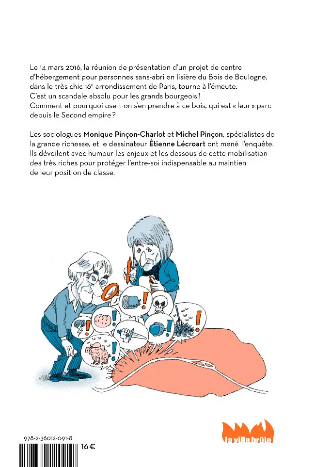 Verso de l'album Panique dans le 16e ! Une enquête sociologique et dessinée