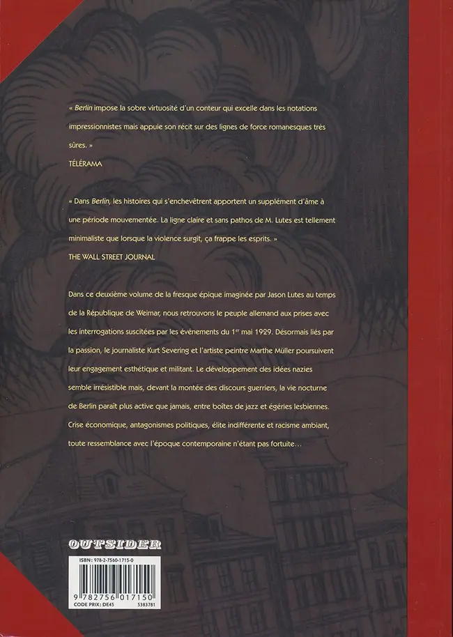 Verso de l'album Berlin Livre Deuxième Ville de fumée