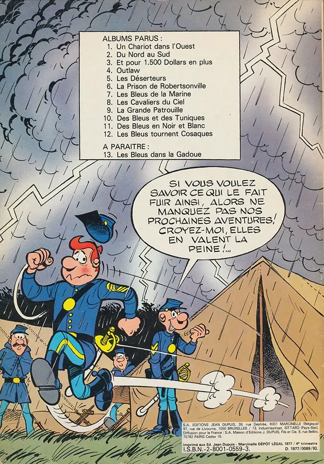 Verso de l'album Les Tuniques Bleues Tome 12 Les bleus tournent cosaques