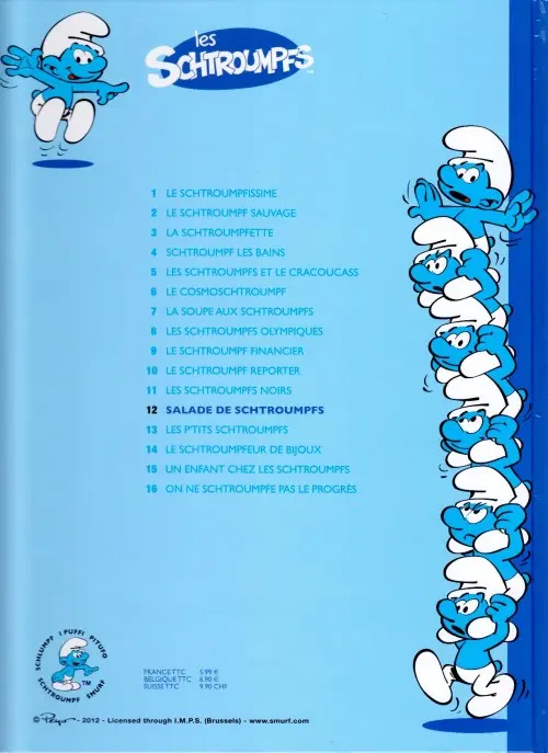 Verso de l'album Les Schtroumpfs Tome 12 Salade de Schtroumpfs
