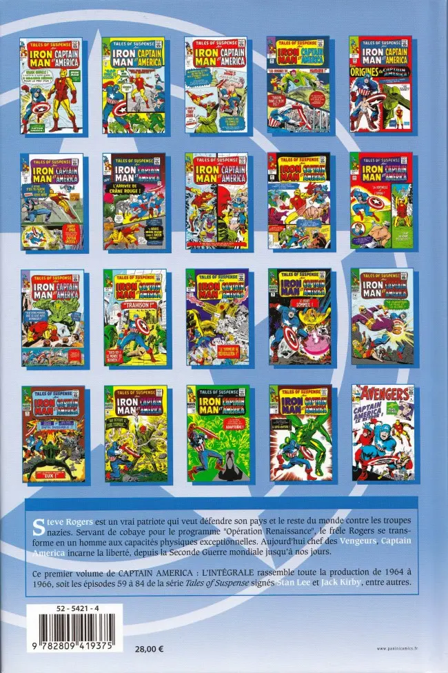 Verso de l'album Captain America - L'intégrale Tome 1 1964-1966