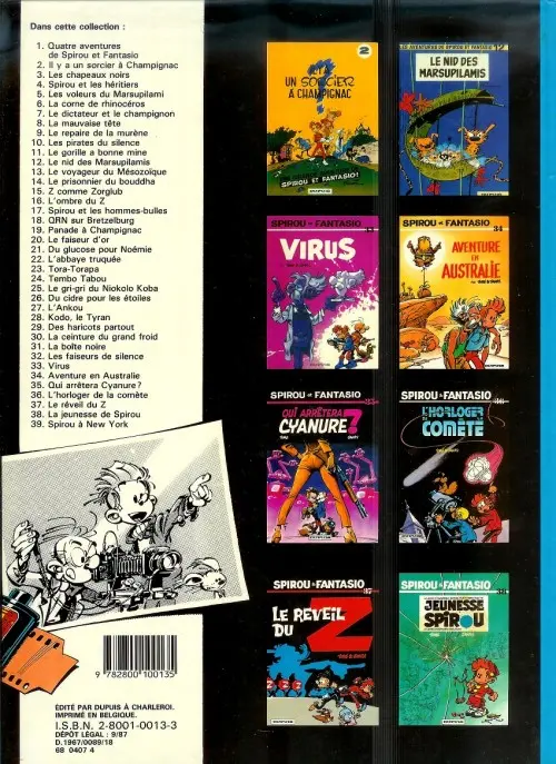 Verso de l'album Spirou et Fantasio Tome 11 Le gorille a bonne mine